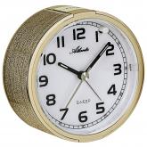Atlanta Quarz analog Wecker rund goldfarben leise mit Licht Atlanta Quarz analog Wecker rund goldfarben leise mit Licht