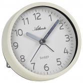 Atlanta Quarz analog Wecker rund cremefarben leise