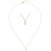 Collier 750 Gelbgold mit 2 Brillanten 0,21 ct. 45 cm | Gelbgoldschmuck