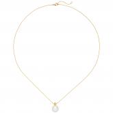 Collier/Ankerkette 750 Gelbgold mit Süßwasser-Zuchtperle weiß ca. 45 cm | Perlen