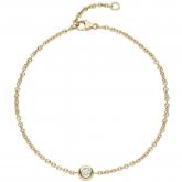 Armband 750 Gelbgold mit Brillant 0,10 ct. ca. 18 cm | Gelbgoldschmuck