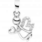 Kinder Anhänger "Engel" 925 Silber mit 12 Zirkonia weiß | Silberschmuck