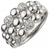 Damen Ring "Kugeln" 585 Weißgold mit 28 Brillanten 0,15 ct. | Weißgoldschmuck