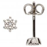 Ohrstecker "Blume" 585 Weißgold mit 2 Brillanten