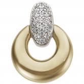 Anhänger "Ringe" 585 Gelb-/Weißgold mit 25 Brillanten 0,12 ct. | Weißgoldschmuck