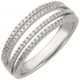 Damen Ring 585 Weißgold 108 Brillanten 0,43 ct. mehrreihig | JOBO
