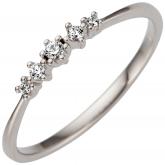 Damen Ring 585 Weißgold mit 5 Brillanten 0,08 ct. | JOBO