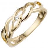 Damen Ring 585 Gelbgold mit Brillant 0,02 ct. | Gelbgoldschmuck