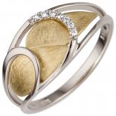 Damen Ring 585 Weiß-/ Gelbgold mit 7 Brillanten | Gelbgoldschmuck