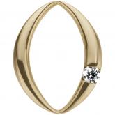 Anhänger oval 585 Gelbgold mit Brillant | Edelsteine