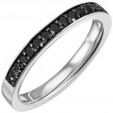 Damen Ring 585 Weißgold mit 17 schwarzen Brillanten 0,41 ct.