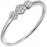 Damen Ring 585 Weißgold mit 21 Brillanten 0,13 ct. Rosettenform | JOBO