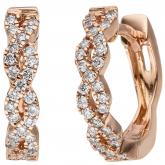 Creolen 585 Rotgold mit 56 Brillanten 0,26 ct. Romantik | Rosé- und Rotgoldschmuck