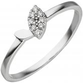 Damen Ring 585 Weißgold mit 8 Brillanten Marquise | JOBO