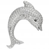 Anhänger "Delfin" 585 Weißgold mit 204 Brillanten 0,66 ct. | JOBO
