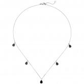Collier 925 Silber mit 5 Onyx-Tropfen schwarz 45 cm | Silberschmuck