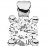 Anhänger 925 Silber mit Zirkonia weiß klassisch | Edelsteine
