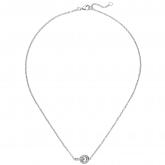 Collier mit Ring-Anhänger 925 Silber und 20 Zirkonia weiß 45 cm | Silberschmuck
