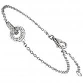 Armband 925 Silber mit Ring-Anhänger und 20 Zirkonia weiß | Silberschmuck
