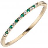 Damen Ring 333 Gelbgold mit Zirkonia grün-weiß Damen Ring 333 Gelbgold mit Zirkonia grün-weiß