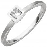 Damen Ring 950 Platin/teilmatt mit Diamant Prinzess-Schliff 0,20 ct. | Platinschmuck