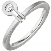Damen Ring 950 Platin/matt mit Brillant 0,07 ct. | Platinschmuck