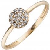 Damen Ring 333 Gelbgold mit 19 Zirkonia weiß rund | Gelbgoldschmuck