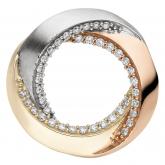 Anhänger "Wirbel" 585 Gelbgold tricolor mit 39 Brillanten 0,20 ct.