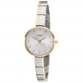 JOBO Quarz analog Damen Armbanduhr Edelstahl bicolor teilmattiert | JOBO