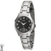 JOBO Funk Damen Armbanduhr Edelstahl Zifferblatt schwarz | JOBO