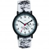 JOBO Quarz analog Kinder Armbanduhr Edelstahl/Aluminium schwarz-weiß | Uhren