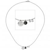 Collier/Kugelkette 585 Weißgold mit 40 Brillanten schwarz/weiß ca. 43 cm | Weißgoldschmuck