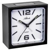 Atlanta Quarz analog Wecker quadratisch schwarz mit Licht und Snooze