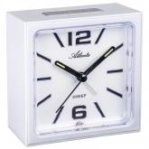 Atlanta Quarz analog Wecker quadratisch weiß mit Licht und Snooze
