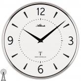 Atlanta Funk analog Wanduhr Kunststoff rund silberfarben | Uhren