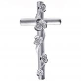 Anhänger "Kreuz mit Rosen" 925 Silber/teilmatt | Silberschmuck