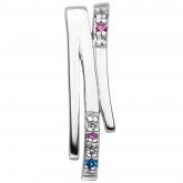Anhänger 925 Silber mit 7 Zirkonia vielfarbig Abstrakt-Optik | Edelsteine