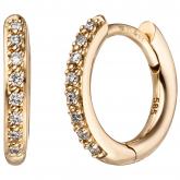 Creolen 585 Gelbgold mit 16 Brillanten | Edelsteine