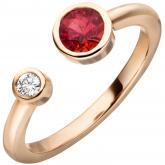Damen Ring 585 Gelbgold mit Rubellit und Brillant | Edelsteine