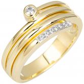 Damen Ring 585 Gelbgold mit 8 Brillanten 0,093 ct. | Gelbgoldschmuck