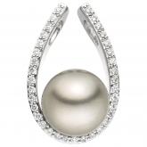 Anhänger 585 Weißgold mit Tahiti-Zuchtperle und 35 Brillanten 0,263 ct. | Weißgoldschmuck