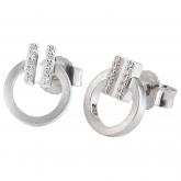 Ohrstecker 585 Weißgold/teilmatt mit 20 Brillanten 0,10ct. | Weißgoldschmuck