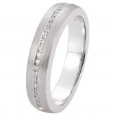 Damen Ring 585 Weißgold matt mit 23 Brillanten 0,15 ct. | JOBO
