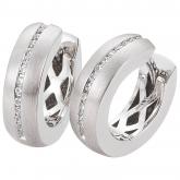 Creolen 585 Weißgold/matt mit 28 Brillanten 0,154 ct. | Edelsteine