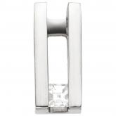 Anhänger 950 Platin/matt mit Diamant Carree-Schliff 0,15 ct. | Platinschmuck