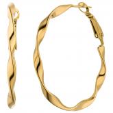 Creolen Twist-Form aus goldfarben PVD beschichtem Edelstahl Creolen Twist-Form aus goldfarben PVD beschichtem Edelstahl