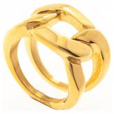Damen Ring Edelstahl/PVD gelbgoldfarben Panzerketten-Dekor | Edelstahlschmuck