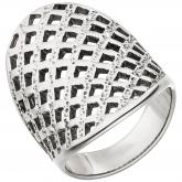 Damen Ring Edelstahl gotisch breit mit Gitter-Struktur Damen Ring Edelstahl gotisch breit mit Gitter-Struktur
