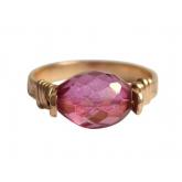 Spann-Ring vergoldet mit Turmalin rosa | 
