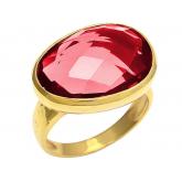 Ring 925 Silber/vergoldet mit Turmalin fuchsiafarben | Edelsteine